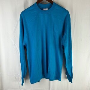 SUNBELT Sportswear‎ Blue Long Sleeve T Shirt XL Cotton Polyester Made USA